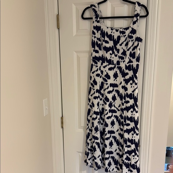NWT Sam Edelman Ikat Print Square Neck Sleeveless Side Slit Midi Dress sz 12 - Picture 10 of 11